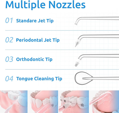 Water Flosser - Cordless Portable Oral Irrigator with 6 Modes, IPX7 Waterproof for Dental Care at Home
