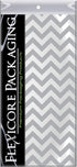 Flexicore Packaging Metallic Silver Zig Zag Chevron Gift Wrap Tissue Paper, 15 Inch X 20 Inch, 10 Sheets, Silver for