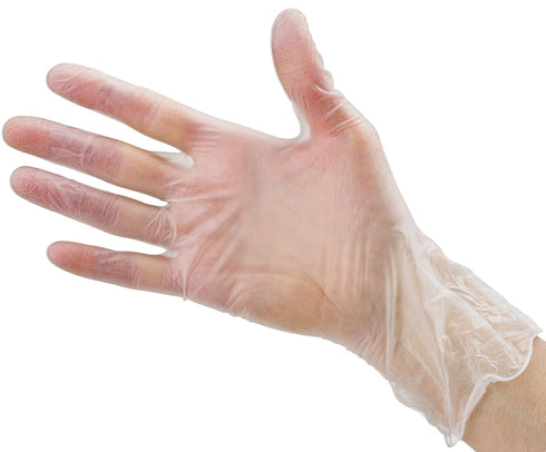 Disposable Plastic Vinyl Clear Gloves (Medium, 200 Count)
