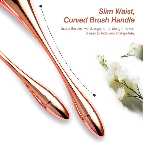 Super Large Mineral Powder Brush Set - 2 Pcs Bronzer Kabuki Makeup Brush & Soft Fluffy Foundation Brush