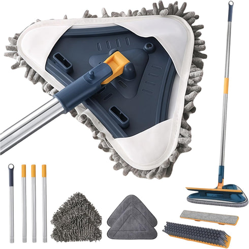 YURIGO Kozeedom 7-in-1 Wall Cleaner, Triangle Mop Set with 7 Replaceable Heads and Adjustable