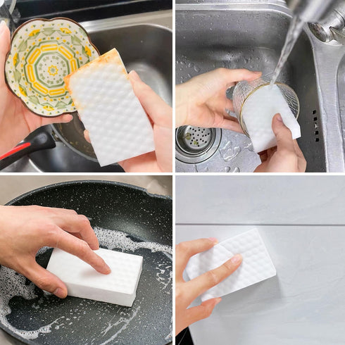 30PCS Magic Sponge Eraser - 2X Density Foam Cleaning Pads for Kitchen, Bathroom, Furniture, Car Cleaning Tool