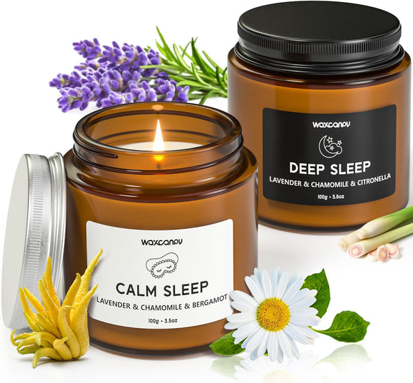 Scented Candle Gift Set, Soy Candles for Women, Sleep Candles for Home
