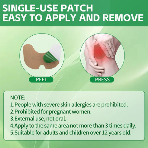 40PCS Natural Knee Relief Patches, Warming Herbal Patches for Long Lasting Joint Pain Reduction