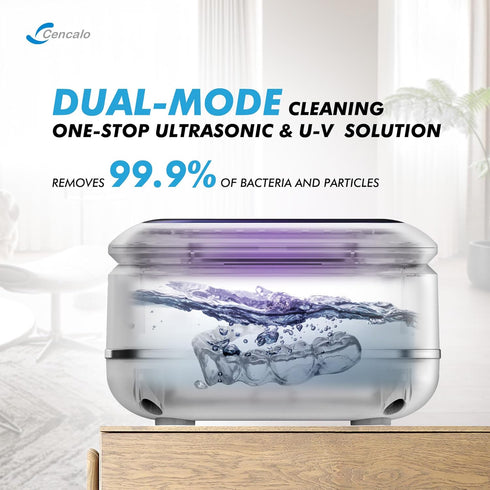 Ultrasonic Retainer Cleaner Machine - 2 Digital Timer, U-V Dental Cleaning Pod, 180ml Portable Denture Cleaner, 42kHz