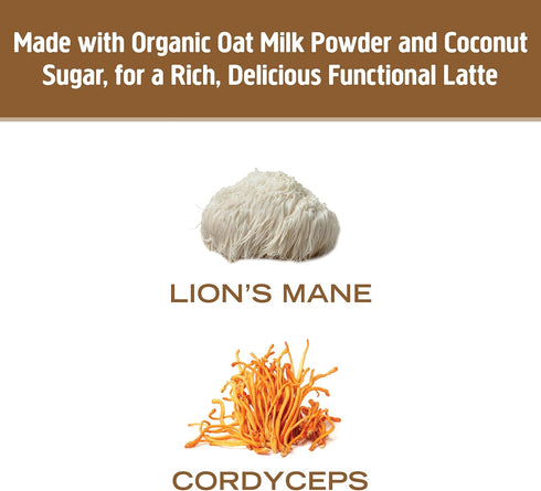 Packets (10 Count) OM MUSHROOM SUPERFOOD Coffee Latte Blend Functional Mushroom Powder with Lions Mane, Cordyceps