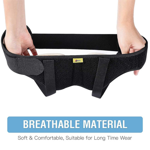 Hernia Belt for Men, Adjustable Waist Strap with 2 Removable Compression Pads, Breathable Material, Large