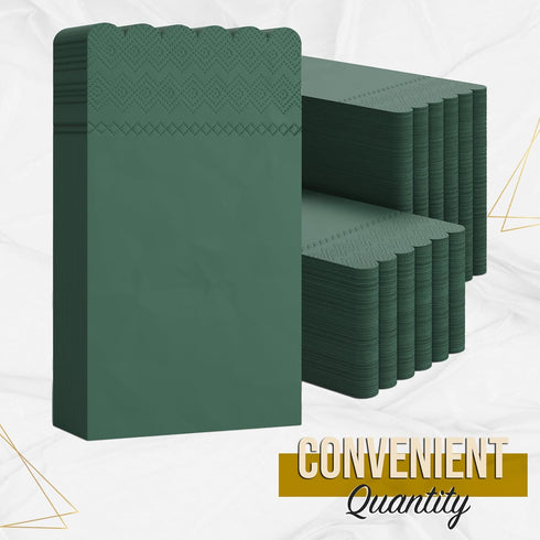 Party Solids 20 3-Ply Dark Green Scalloped Napkins Disposable Pcs Dark Green Scalloped Dinner Napkins Disposable