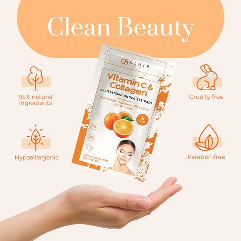 Vitamin C & Collagen Under Eye Patches, Anti-aging Cooling Eye Pads to Diminish Dark Circles & Puffiness
