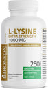 Bronson L-Lysine Extra Strength 1000 MG per Tablet, High Potency Immune Support, 250 Vegetarian Tablets