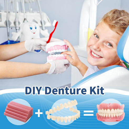 YILUYUNI (1 Count (Pack 1) DIY Denture Temporary Veneers Kit for Women and Men, Upper and Lower Tooth Replacement Kit
