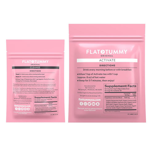 Tummy 2-step, 4 Flat Tea Week Program Detox Tea to Boost Energy & Reduce Bloating* - All Natural Detox Cleanse w/ Green