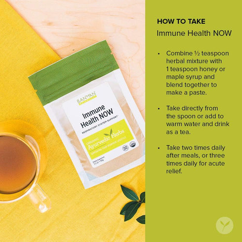 Banyan Botanicals Immune Health NOW – Organic Herbal Immune Booster Powder for Respiratory & Immune Support