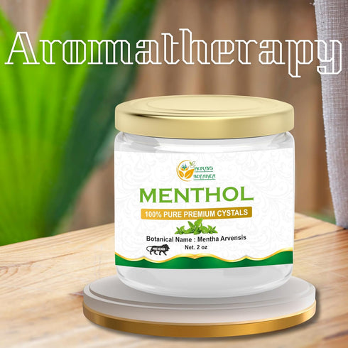 Menthol Crystals, 100% Pure USP Food Grade for Aromatherapy and Cosmetics, 2 oz