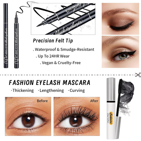 Makeup Set Full Kit for Girls Teens Women, Includes Eyeshadow, Foundation, Blusher, Eyebrow Pencil, Mascara, Eyeliner,