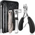 Toenail Clippers for Seniors | Heavy Duty Nail Clippers Kit for Thick Toenails, Long Handle, 6Pcs Black