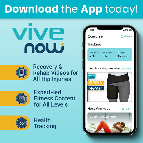 Vive Hip and Groin Brace - Compression Wrap Support for Sciatica, Bursitis, Hip Flexor, Thigh, and Hamstring Recovery