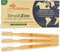 Bamboo Toothbrush 3 Pack, Sustainable Biodegradable Wooden Brush with 3 Rows for Healthy Mouth, Gums & Teeth, Made in