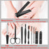 Professional Manicure Pedicure Set, 9 in 1 Stainless Steel Nail Clipper Tools with Portable Packaging Case