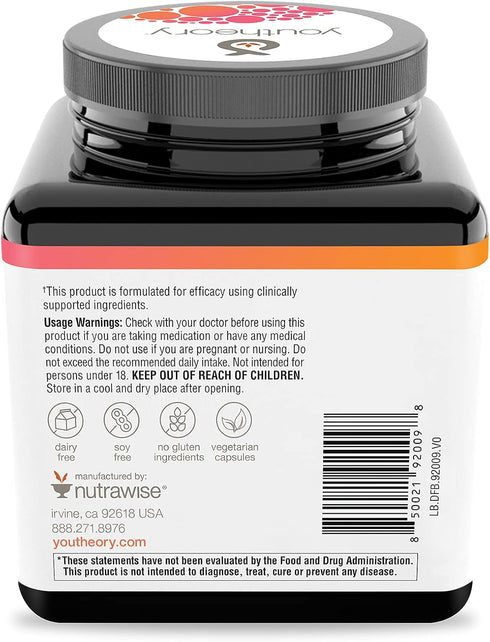 Youtheory Daily Fat Burner - Supports Body Composition & Metabolism with Citrus Fruit Blend, 60 Vegetarian Capsules