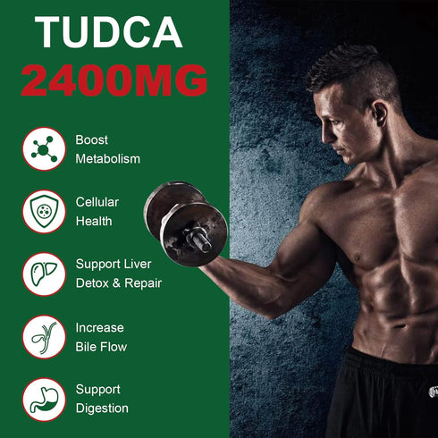 TUDCA Supplements, 2400MG Bile Salts Complex for Liver Detox & Gallbladder Cleanse, 60 Capsules