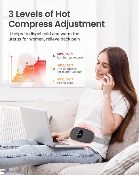 iDOO Period Heating Pad for Cramps, FSA HSA Eligible, Menstrual Heating Pad with 3 Heat Levels and 3 Massage Modes,