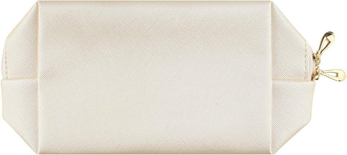 Small Portable Makeup Bag for Women, Waterproof Cosmetic Pouch for Travel, Toiletry Bag (Beige, Normal)