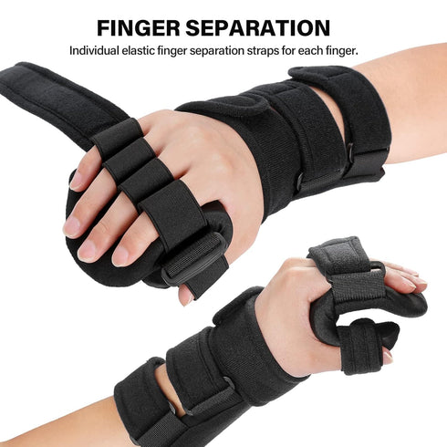 HOOMTREE Immobilizer Stroke Resting Hand Splint Right&Left Resting Hand Splint with Finger Separator Functional Night