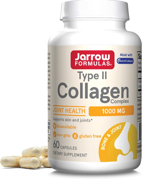 Jarrow Formulas Type II Collagen Complex, 1000 mg Supplements, 60 Capsules, 30 Day Supply, Supports Skin and Joint
