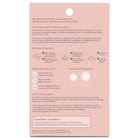 Rael Pimple Patches Miracle Invisible Spot Cover - Hydrocolloid Acne for Face, Blemishes and Zits Absorbing Patch, Breakouts Treatment Skin Care, Facial Stickers, 2 Sizes (72 Count)