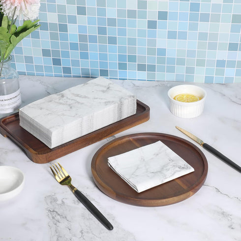 Zonon 150 Pcs Marble Paper Hand Towels for Bathroom Disposable Guest Hand Towels Decorative Paper Marbleized Dinner