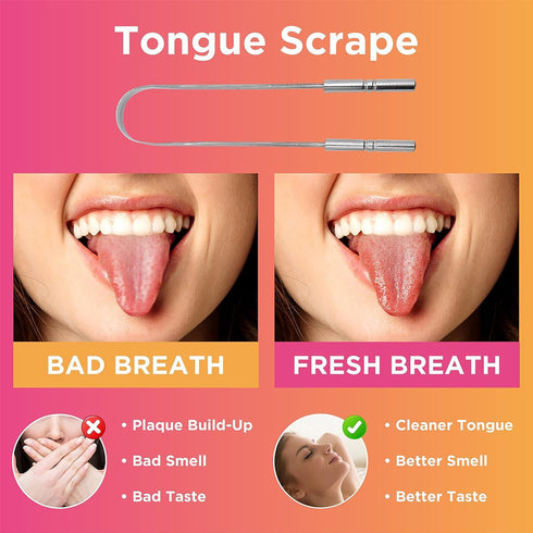 tongue Scraper (4 Pack), Metallic