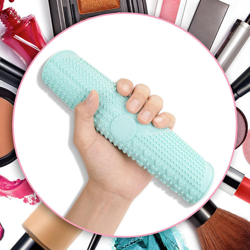 Makeup Brush Cleaner Mat, Silicone Brush Cleaning Pad with Suction Cup for Makeup Brush Cleaning