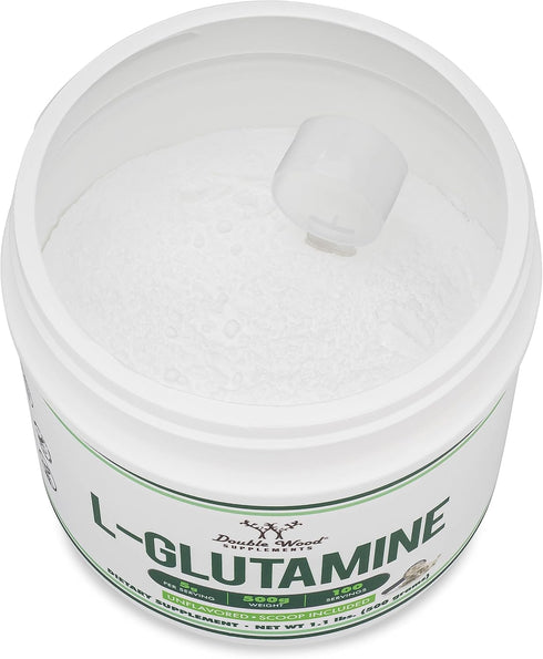 L Glutamine Powder 1.1lbs - 100 Servings of Unflavored L-Glutamine, Third Party Tested, Keto & Vegan Friendly by Double