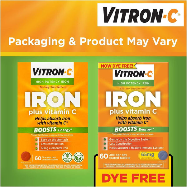 Vitron - C High Potency Iron Supplement Tablets, 60 Tablets