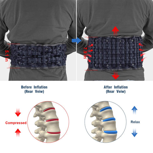 Decompression Back Belt for Lower Back Pain Relief, Lumbar Support for Lifting, One Size Fits 29-49 Waist