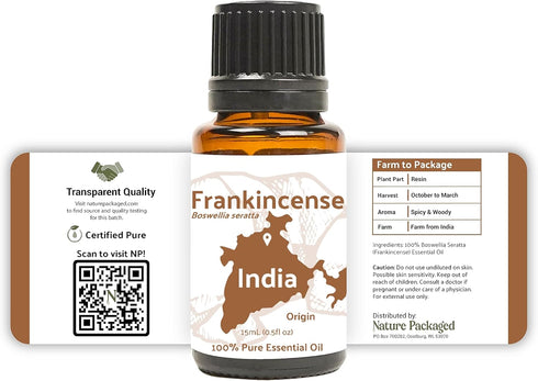 Frankincense Essential Oil, Pure Essential Oil for Diffusers and Aromatherapy, 100% Therapeutic Grade (15ml)