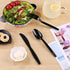 Plastic Disposable Spoons, Individually Packaged, 7-Inch Black Commercial Take Away, 100 PCS