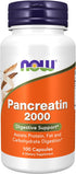 NOW Supplements Pancreatin 10X 200 mg with Protease, Amylase, Lipase Enzymes, 100 Count (Pack of 1)