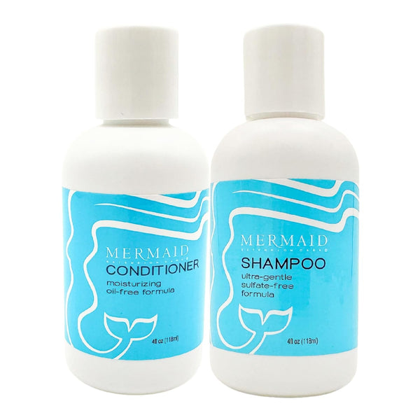 Mermaid Extension Hair Care Shampoo & Conditioner Combo, Oil Free Moisturizing Safe for Extensions, 2 pack, 3.4oz
