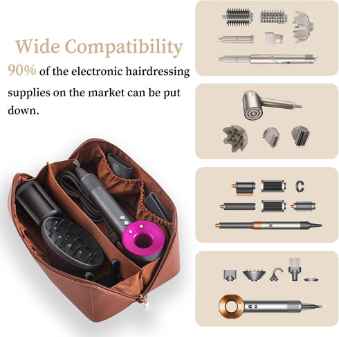 Travel Storage Bag for Dyson Airwrap Styler, Portable Waterproof Hair Dryer Carrying Case with Double Compartments