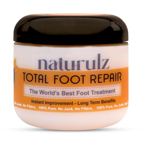 Naturulz Total Foot Repair 4oz, No Junk Foot Cream for Dry Skin & Cracked Heels, Lightweight Moisturizer