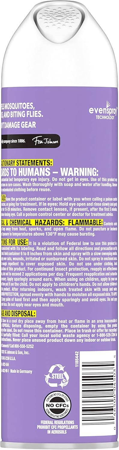 OFF! Clean Feel Insect Repellent Aerosol with 20% Picaridin, Bug Spray with Long Lasting Protection from Mosquitoes, Feels Good on Skin, 7 oz