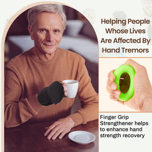 RoundFunny 2 2 Pairs Weighted Gloves for Tremors with Grip Strength Trainer Adjustable Wrist Weights for Hand