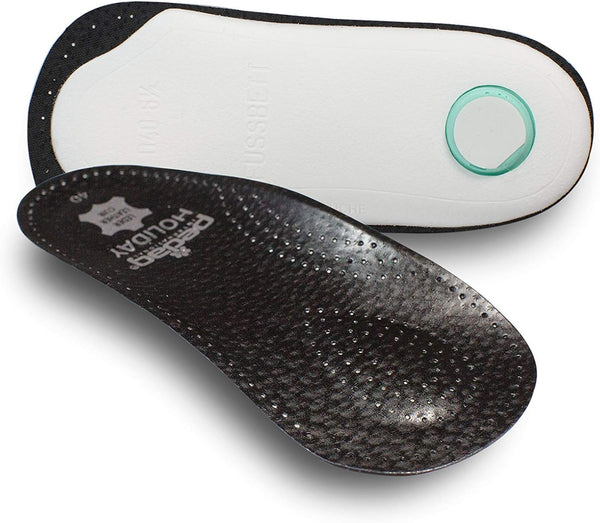 Pedag Holiday 3/4 Length Sheepskin Orthotic Inserts, Handmade in Germany, Arch Support, Black, 1 Pair, US Women 11 / EU