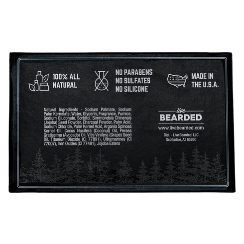 Live Bearded All-Natural Bar Soap for Men, 3-Pack of 3.5 oz. Bars, Exfoliates, Moisturizes - Bamboo, Charcoal, Coconut,
