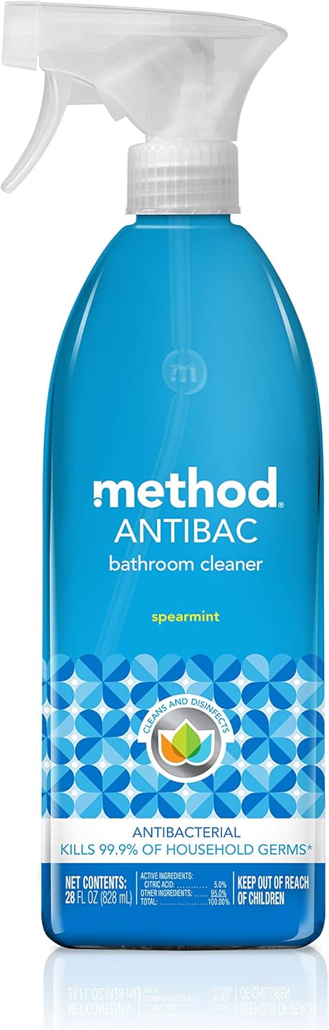 Method Antibacterial Bathroom Cleaner, Spearmint, 28 Fl Oz, Removes Mold and Mildew Stains