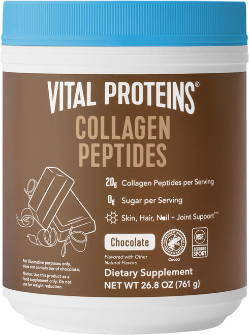 Vital Proteins Chocolate Collagen Powder Supplement (Type I, III) for Skin, Hair, Nail, Joint - 26.8 oz