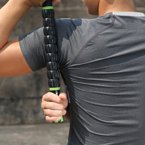 Idson Muscle Roller Stick for Athletes - Body Massage Tool for Muscle Soreness Relief, Black Green