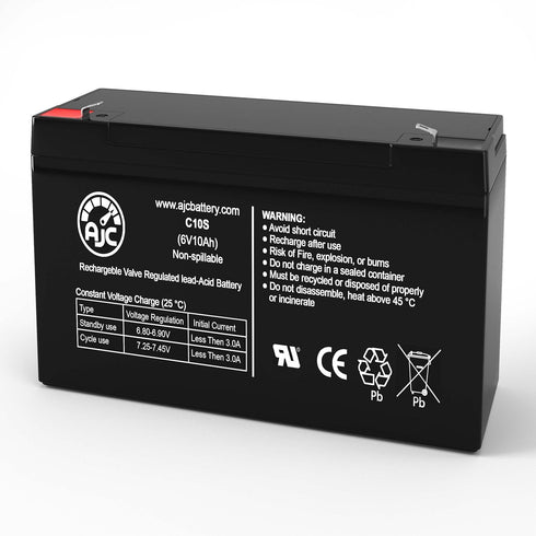 AJC Battery Compatible with Sure-Lites XR6C 6V 10Ah Emergency Light Battery